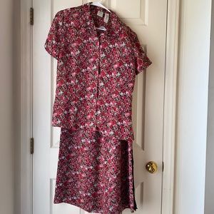 Emma James 2 pc ButtonDown Top and Skirt Outfit. Various Shades of Pink …
